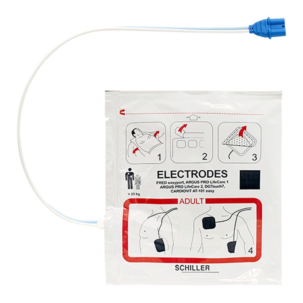 Elettrodi adulti Schiller 2.230377 per defibrillatore portatile Fred Easyport in confezione