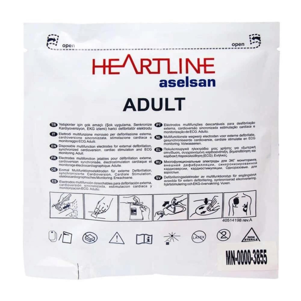Elettrodi adulti per DAE Aselsan Heartline, coppia monouso