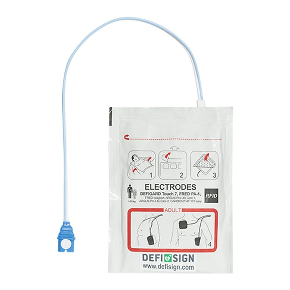 Elettrodi Schiller per adulti con RFID per defibrillatori Fred PA-1 e DefiSign LIFE