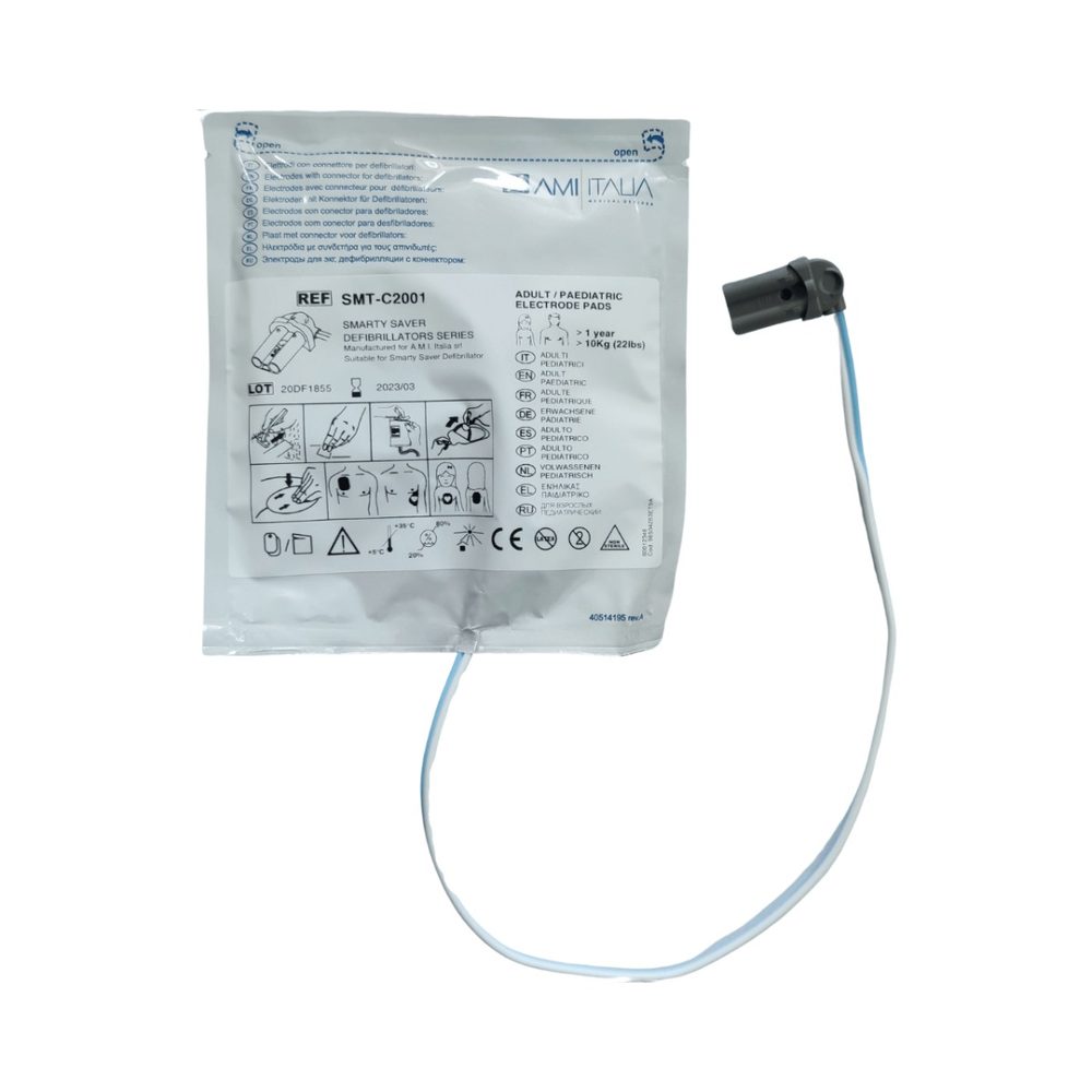 Elettrodi universali preconnessi AMI Italia SMT-C2001 per defibrillatore Smarty Saver